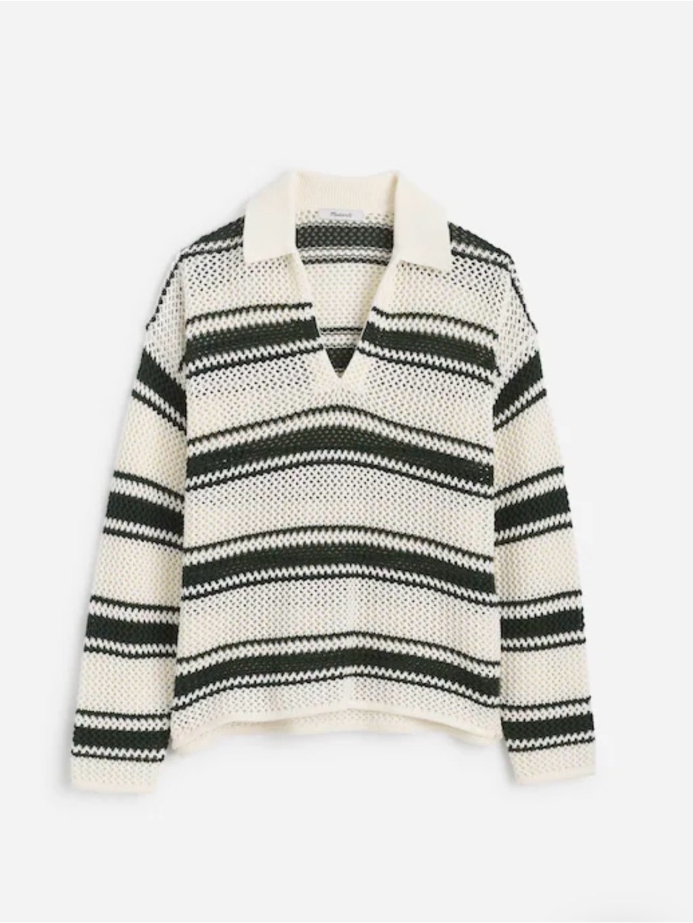 Madewell Open-Stitch Johnny Collar Sweater